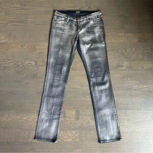 Goldsign Silver-Painted Straight Leg Jeans